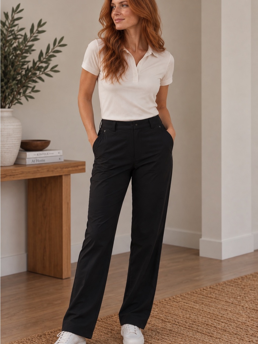 Golfino Black Stretch Golf Pants Size 12 | Made in Portugal